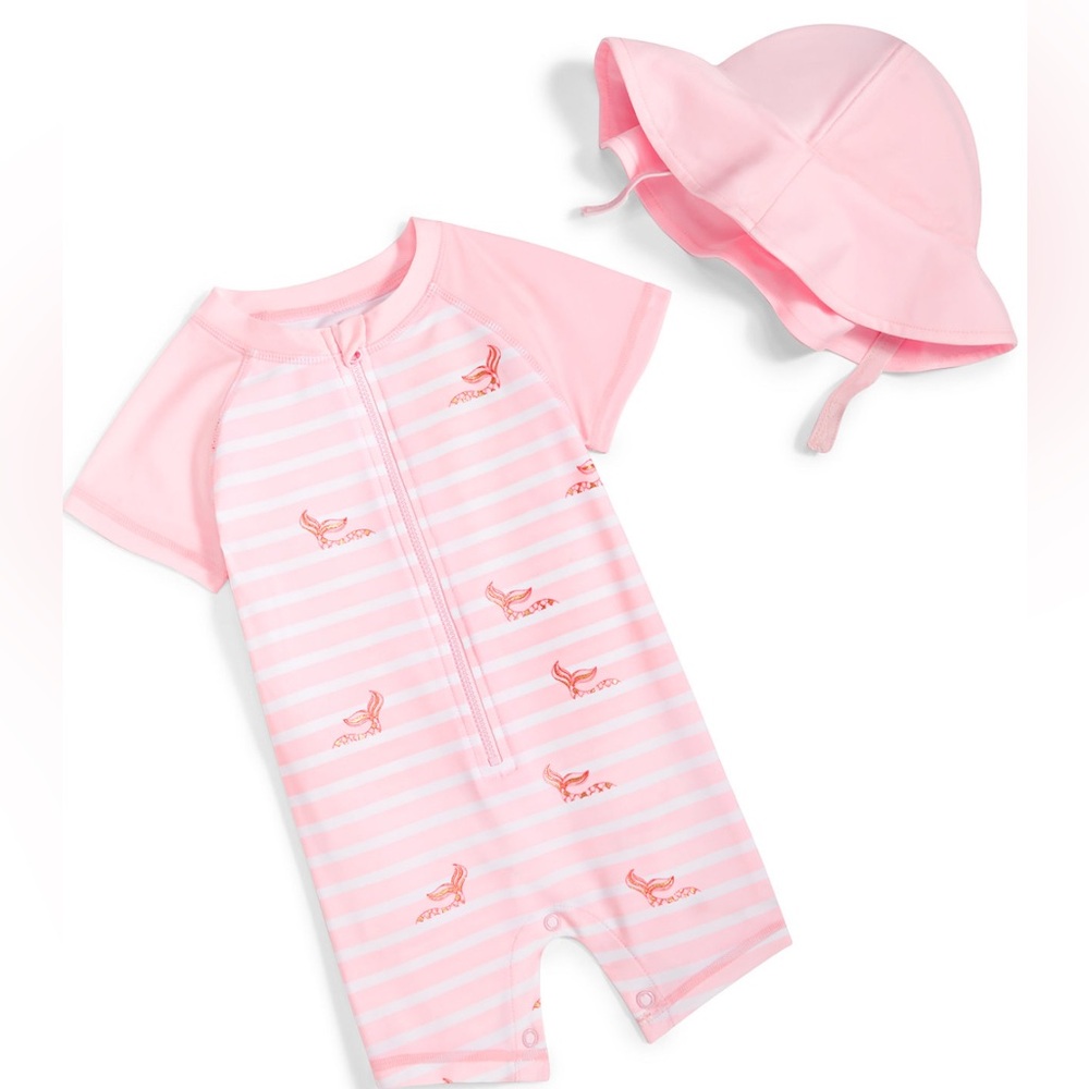 COPY - First Impressions Baby Girl Mermaid Rash-guard & Hat. 18 months